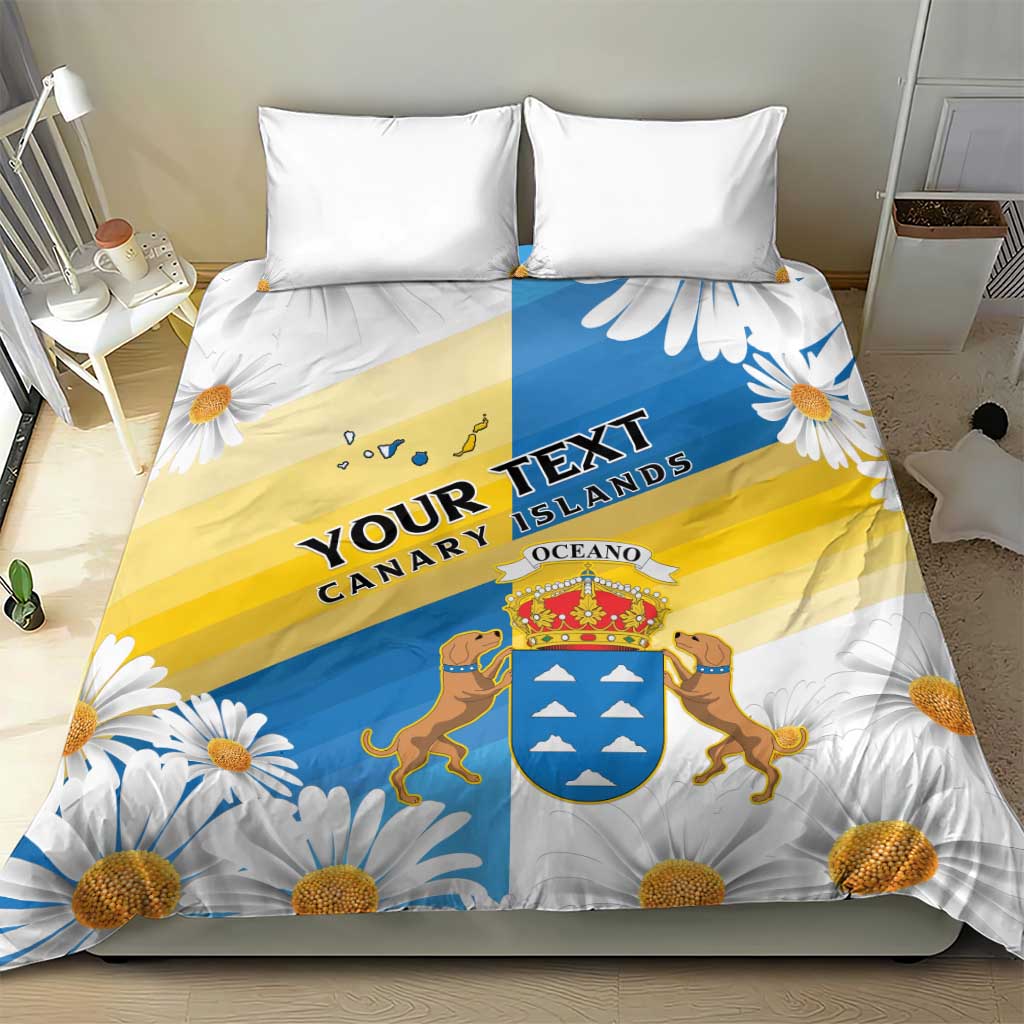 Personalized Canary Islands Bedding Set Coat Of Arms Argyranthemum Frutescens LT15