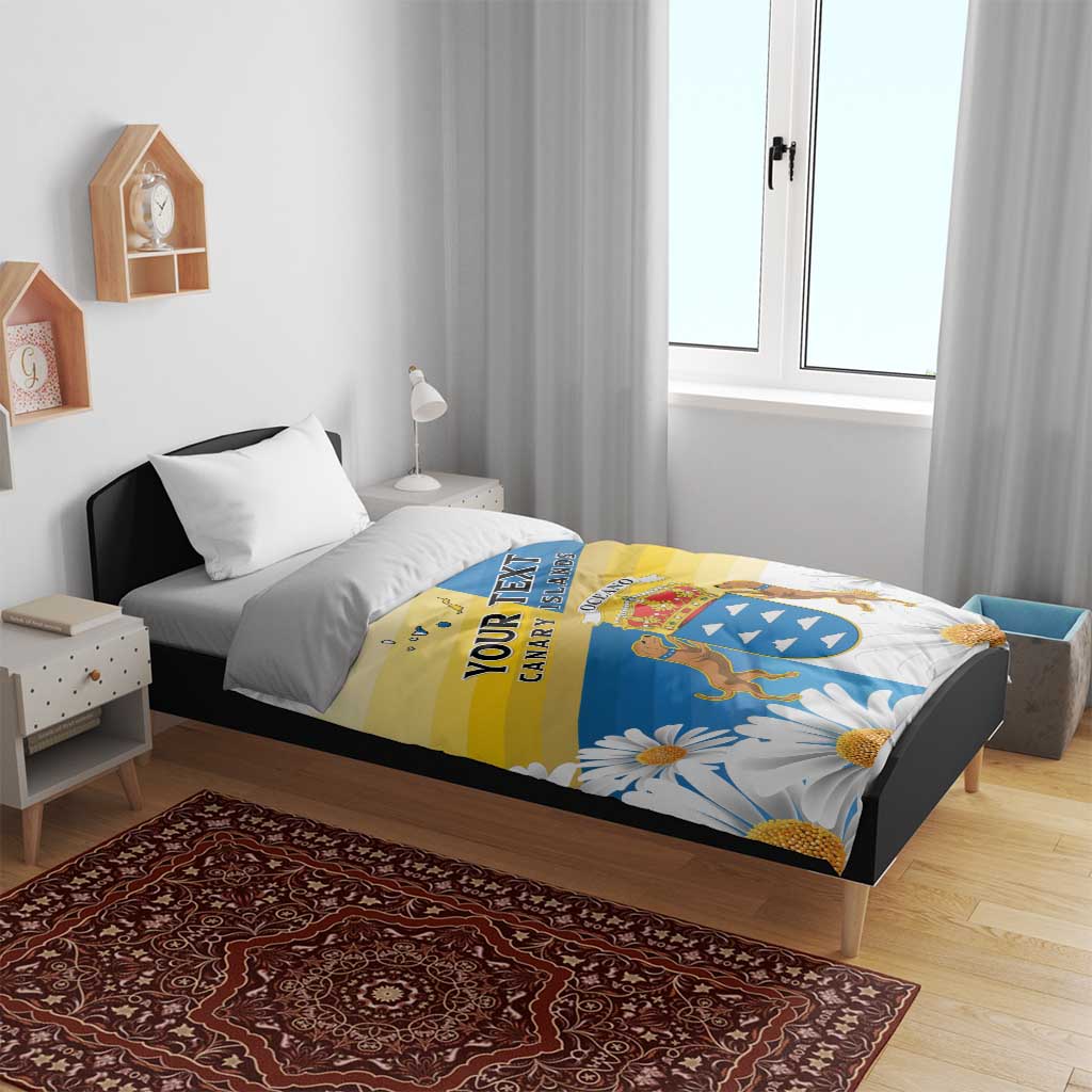 Personalized Canary Islands Bedding Set Coat Of Arms Argyranthemum Frutescens LT15