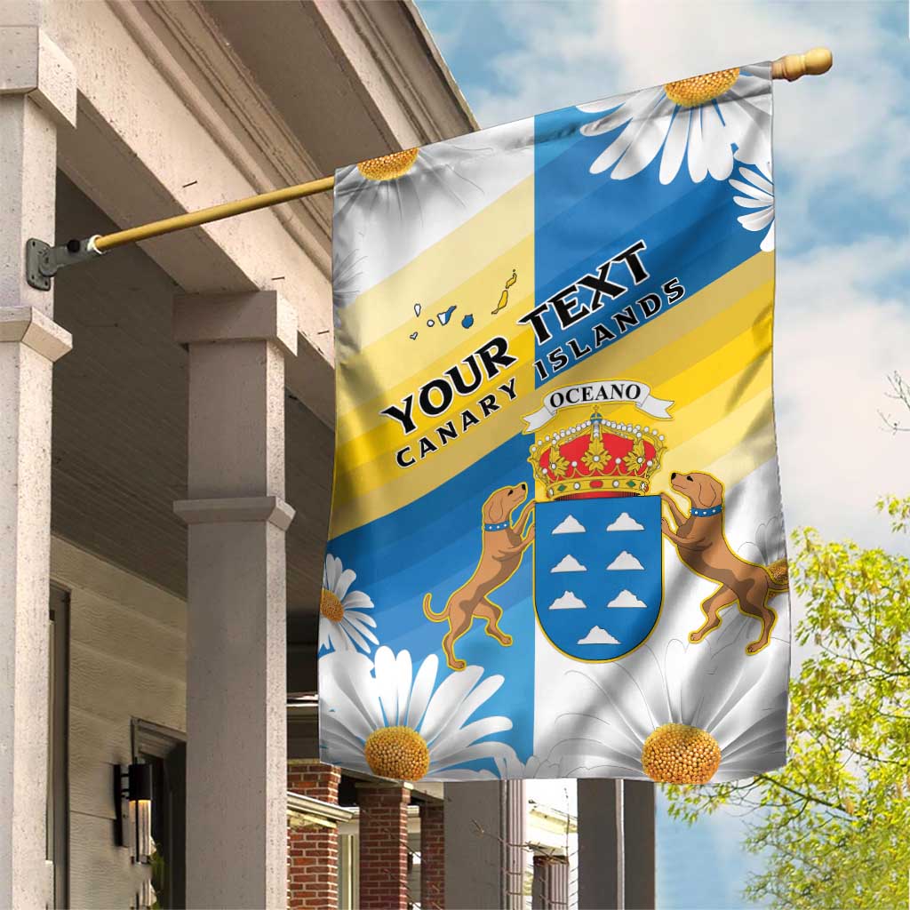 Personalized Canary Islands Garden Flag Coat Of Arms Argyranthemum Frutescens LT15