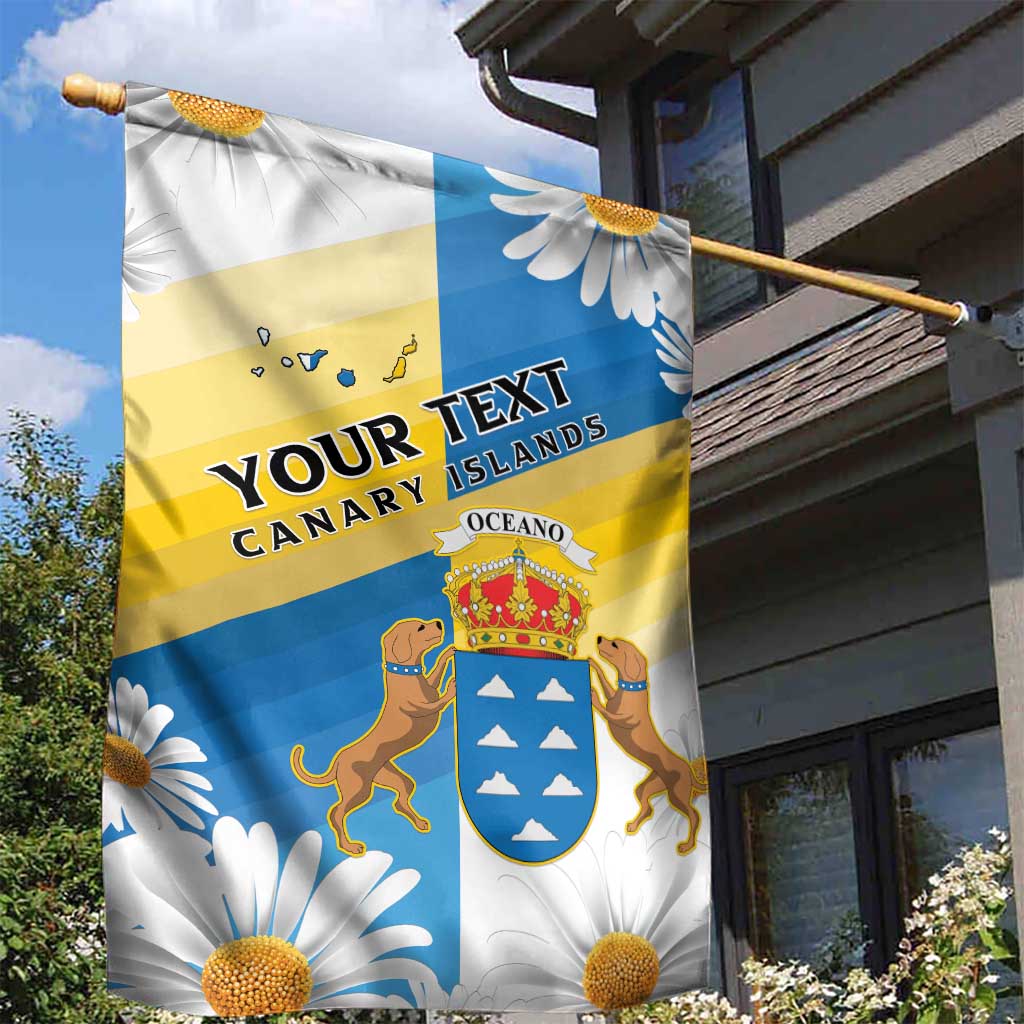 Personalized Canary Islands Garden Flag Coat Of Arms Argyranthemum Frutescens LT15