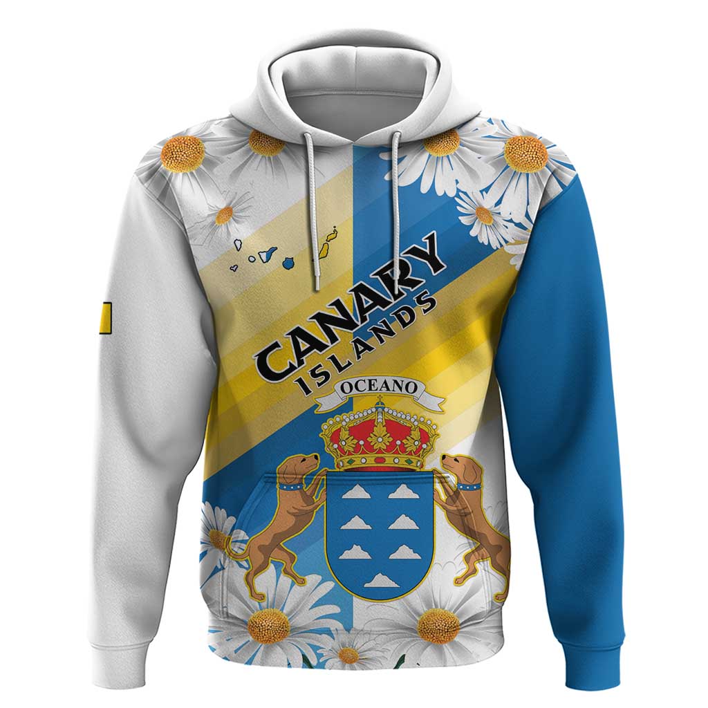 Personalized Islas Canarias Hoodie Coat Of Arms With Argyranthemum Frutescens LT15