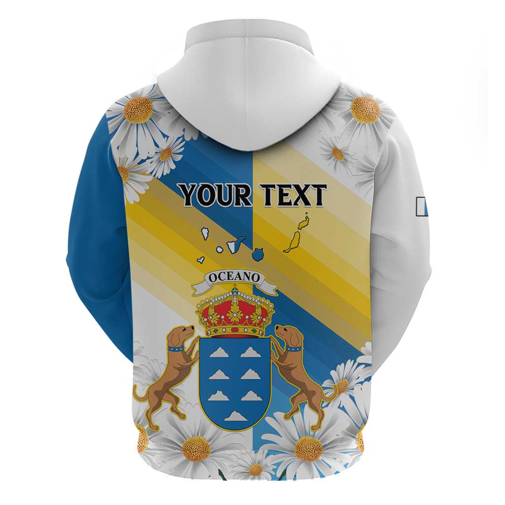 Personalized Islas Canarias Hoodie Coat Of Arms With Argyranthemum Frutescens LT15