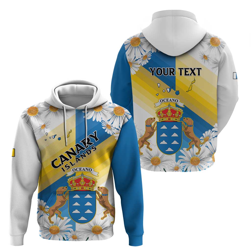 Personalized Islas Canarias Hoodie Coat Of Arms With Argyranthemum Frutescens LT15