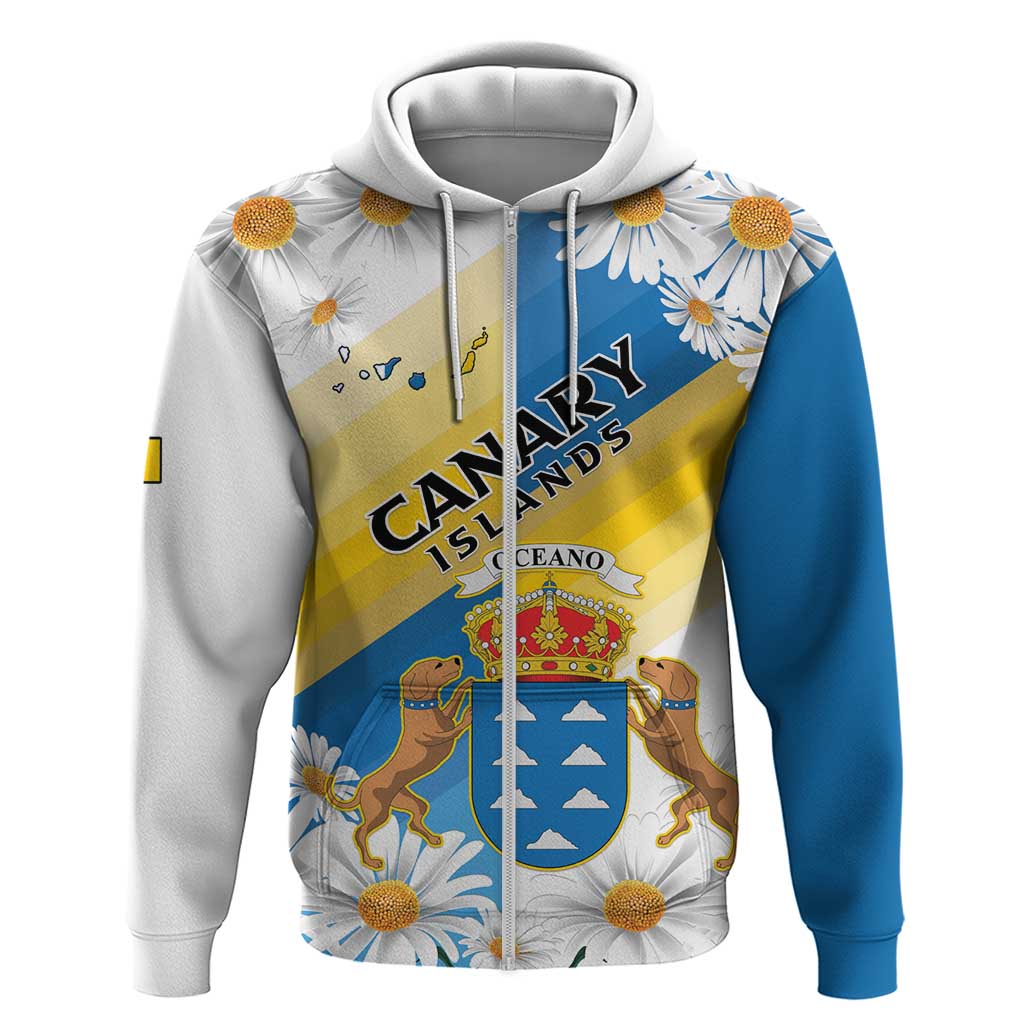 Personalized Islas Canarias Hoodie Coat Of Arms With Argyranthemum Frutescens LT15