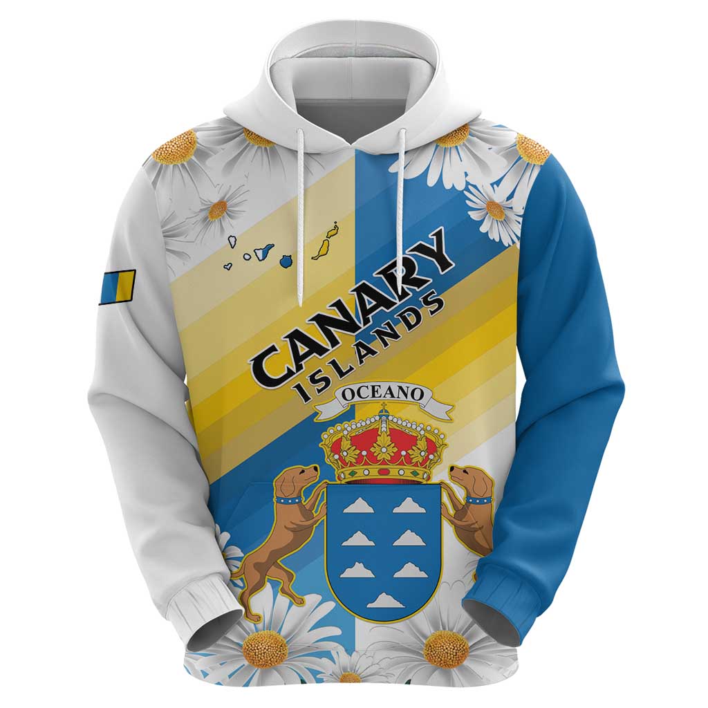 Personalized Islas Canarias Hoodie Coat Of Arms With Argyranthemum Frutescens LT15
