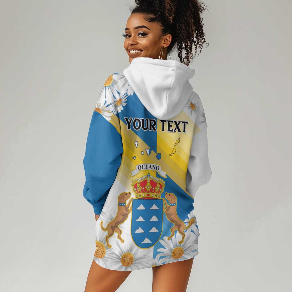 Personalized Canary Islands Hoodie Dress Coat Of Arms Argyranthemum Frutescens LT15