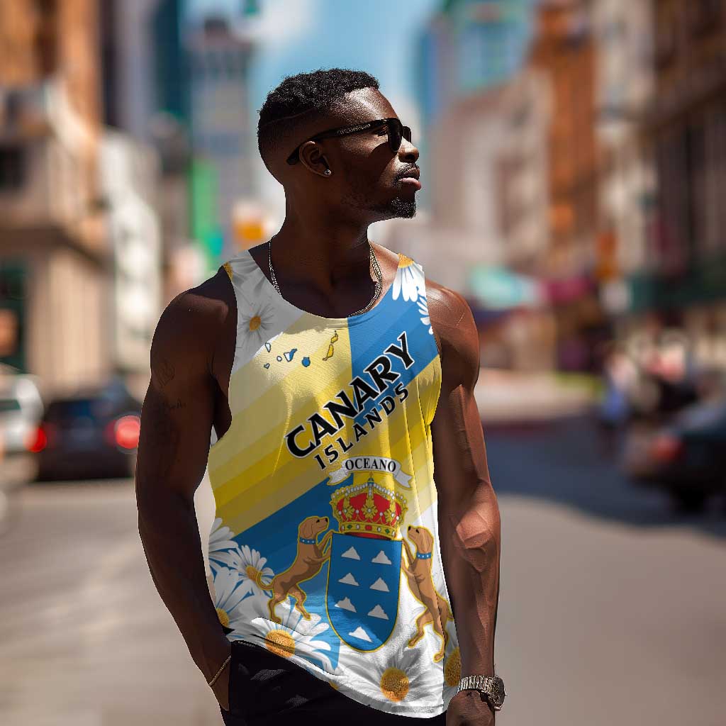 Personalized Canary Islands Men Tank Top Coat Of Arms Argyranthemum Frutescens LT15
