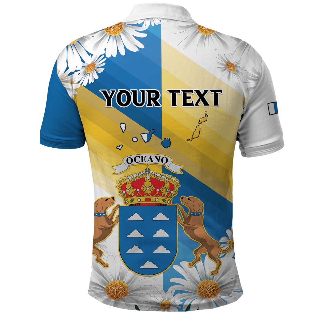 Personalized Islas Canarias Polo Shirt Coat Of Arms With Argyranthemum Frutescens LT15