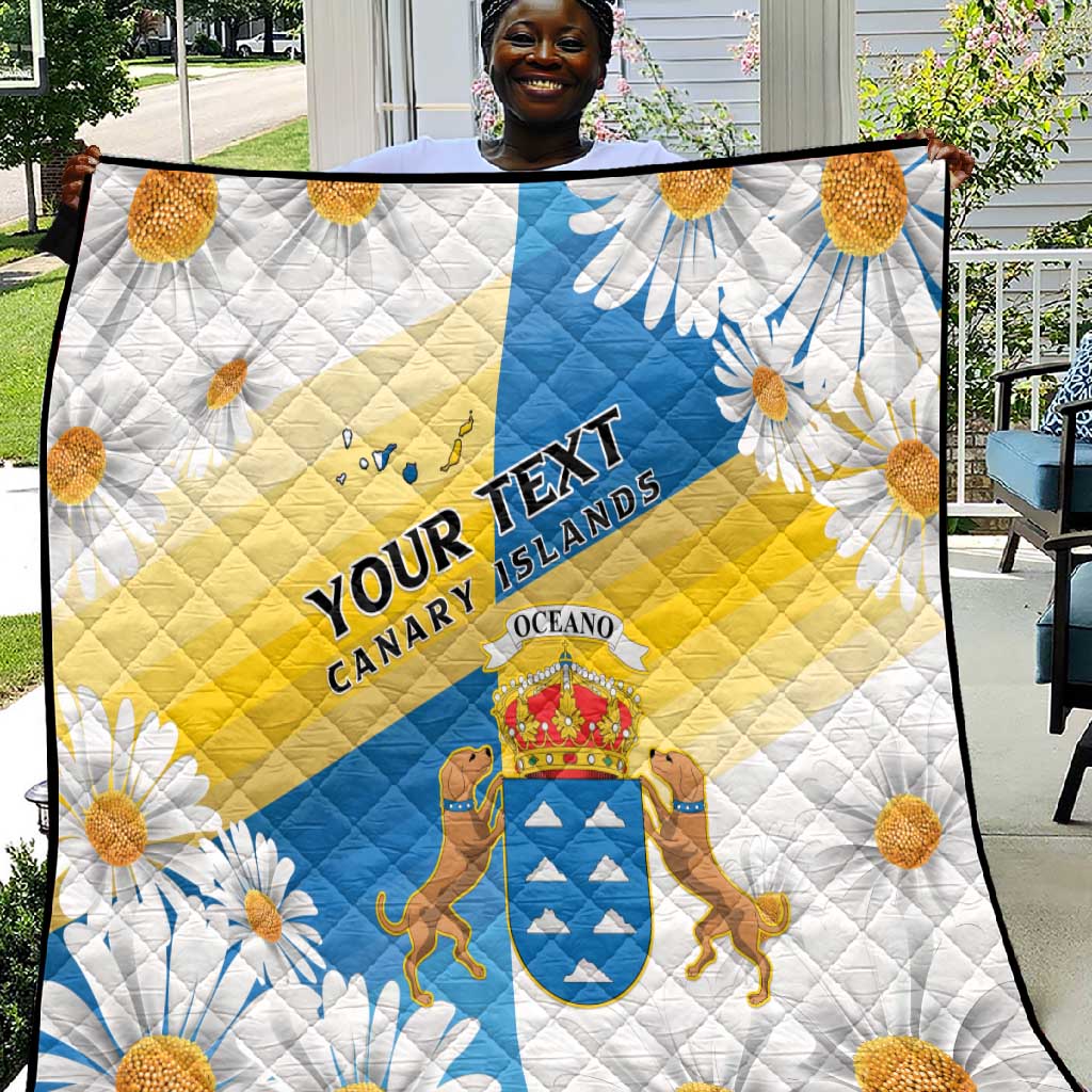 Personalized Canary Islands Quilt Coat Of Arms Argyranthemum Frutescens LT15