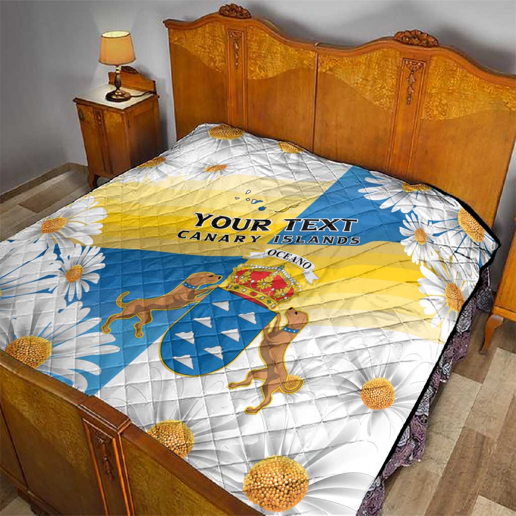 Personalized Canary Islands Quilt Coat Of Arms Argyranthemum Frutescens LT15