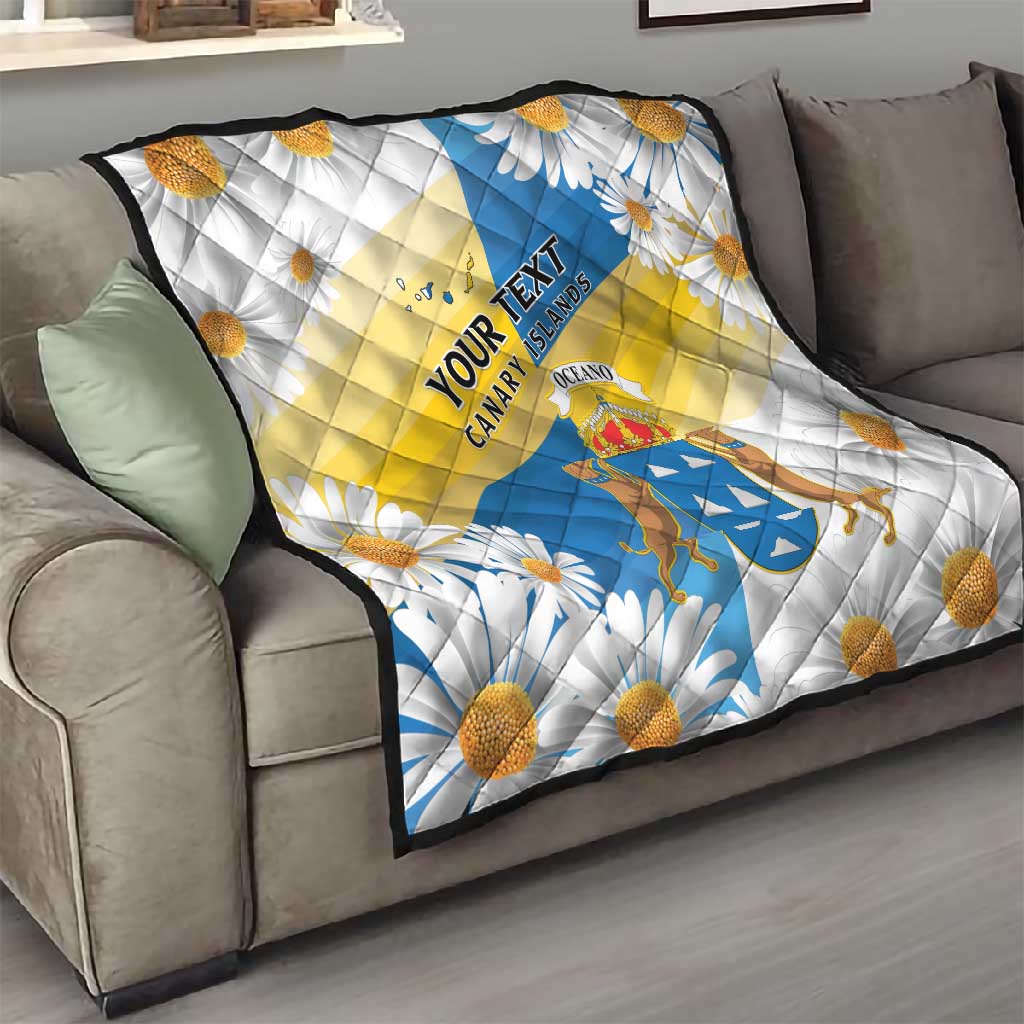 Personalized Canary Islands Quilt Coat Of Arms Argyranthemum Frutescens LT15