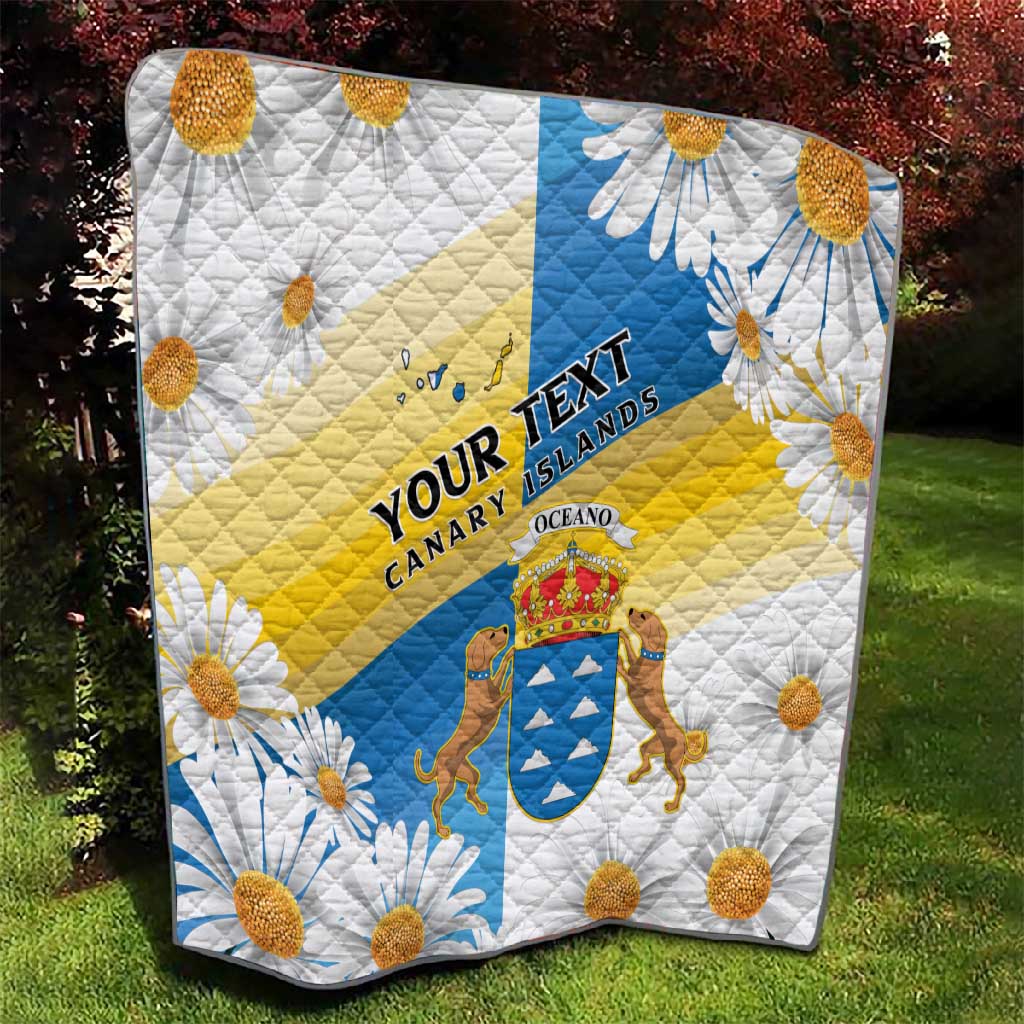 Personalized Canary Islands Quilt Coat Of Arms Argyranthemum Frutescens LT15