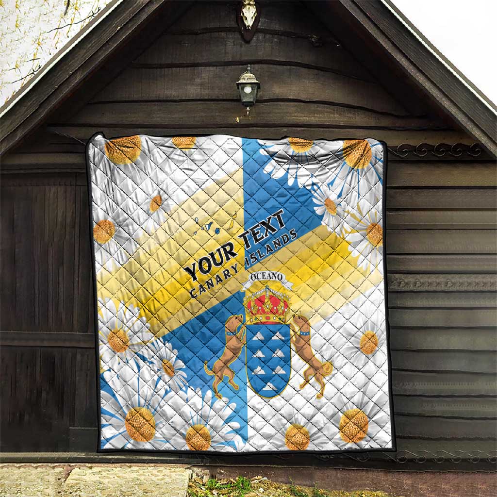 Personalized Canary Islands Quilt Coat Of Arms Argyranthemum Frutescens LT15
