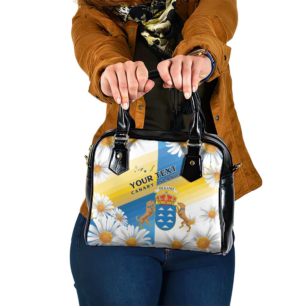 Personalized Islas Canarias Shoulder Handbag Coat Of Arms With Argyranthemum Frutescens LT15