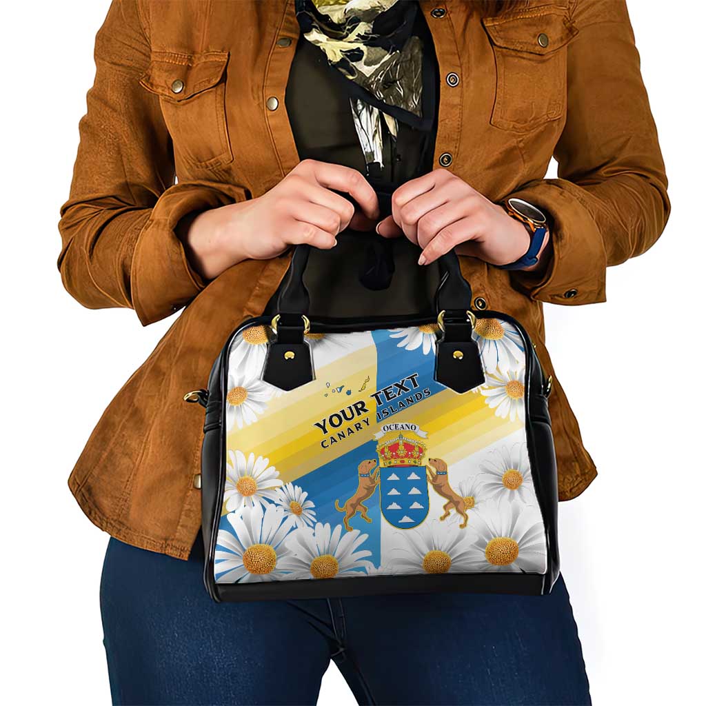 Personalized Islas Canarias Shoulder Handbag Coat Of Arms With Argyranthemum Frutescens LT15