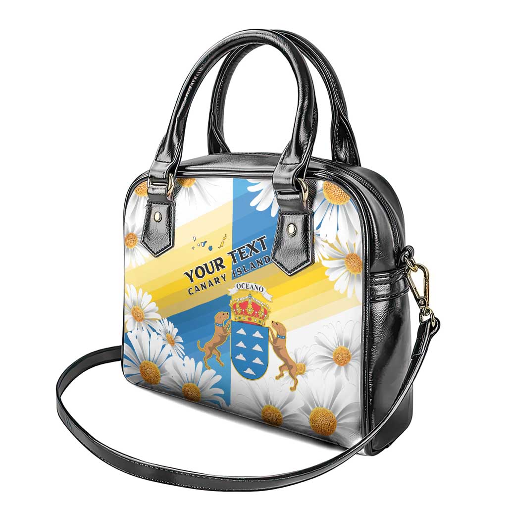 Personalized Islas Canarias Shoulder Handbag Coat Of Arms With Argyranthemum Frutescens LT15