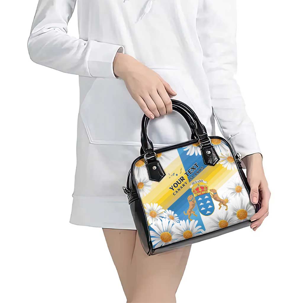 Personalized Islas Canarias Shoulder Handbag Coat Of Arms With Argyranthemum Frutescens LT15