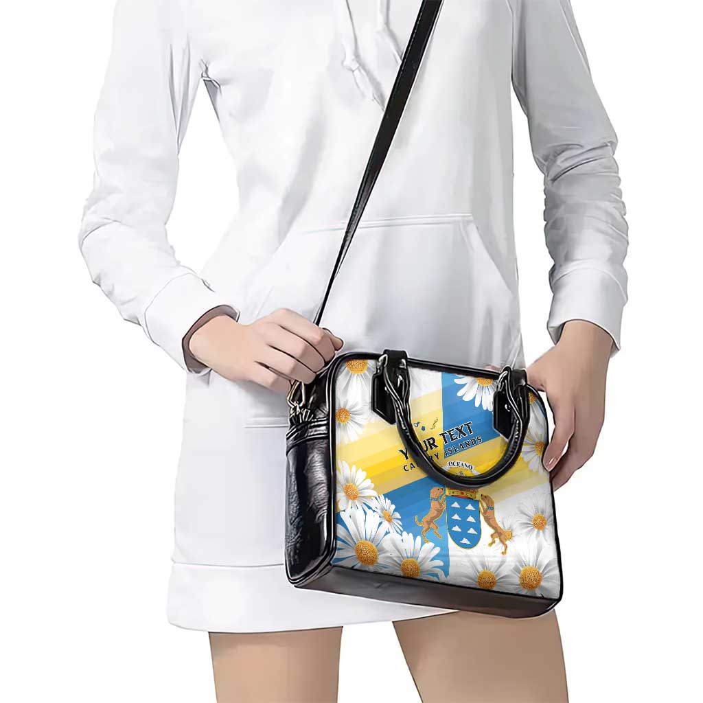 Personalized Islas Canarias Shoulder Handbag Coat Of Arms With Argyranthemum Frutescens LT15