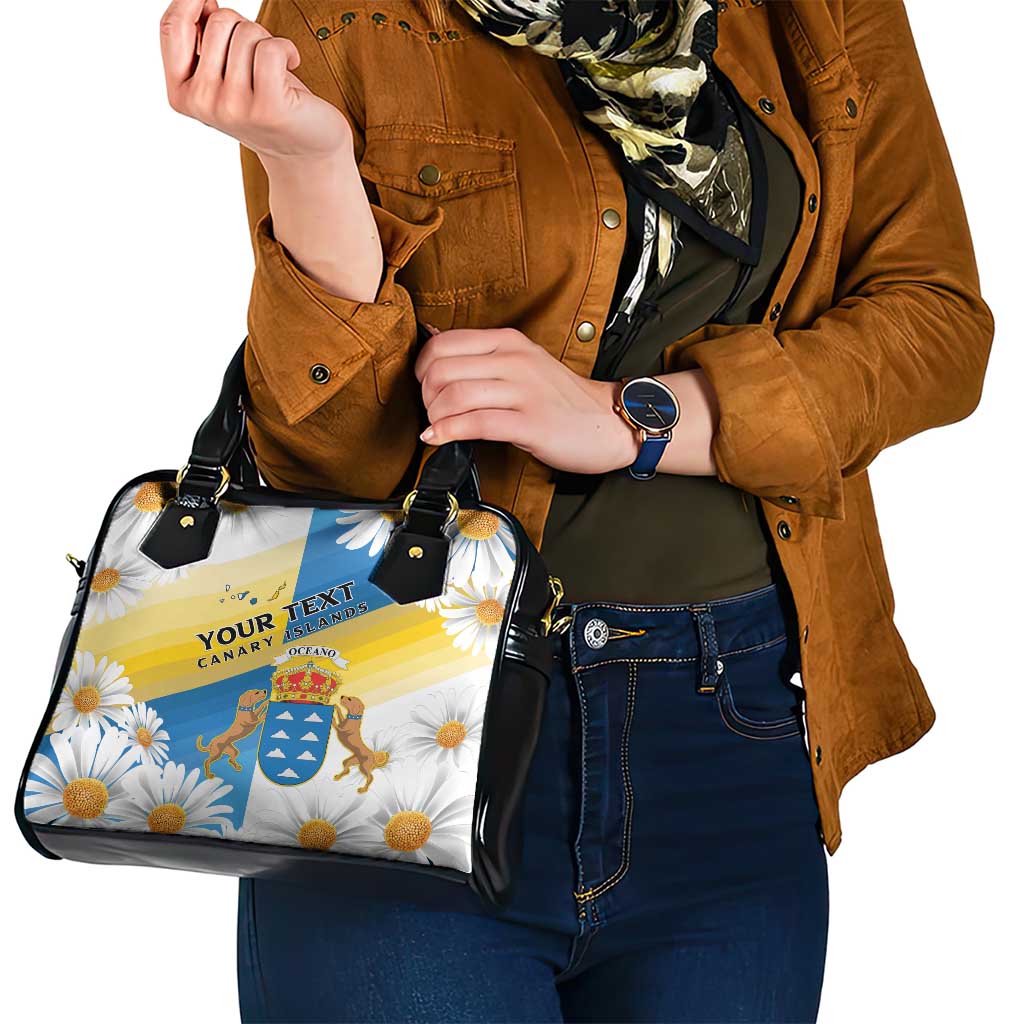 Personalized Islas Canarias Shoulder Handbag Coat Of Arms With Argyranthemum Frutescens LT15