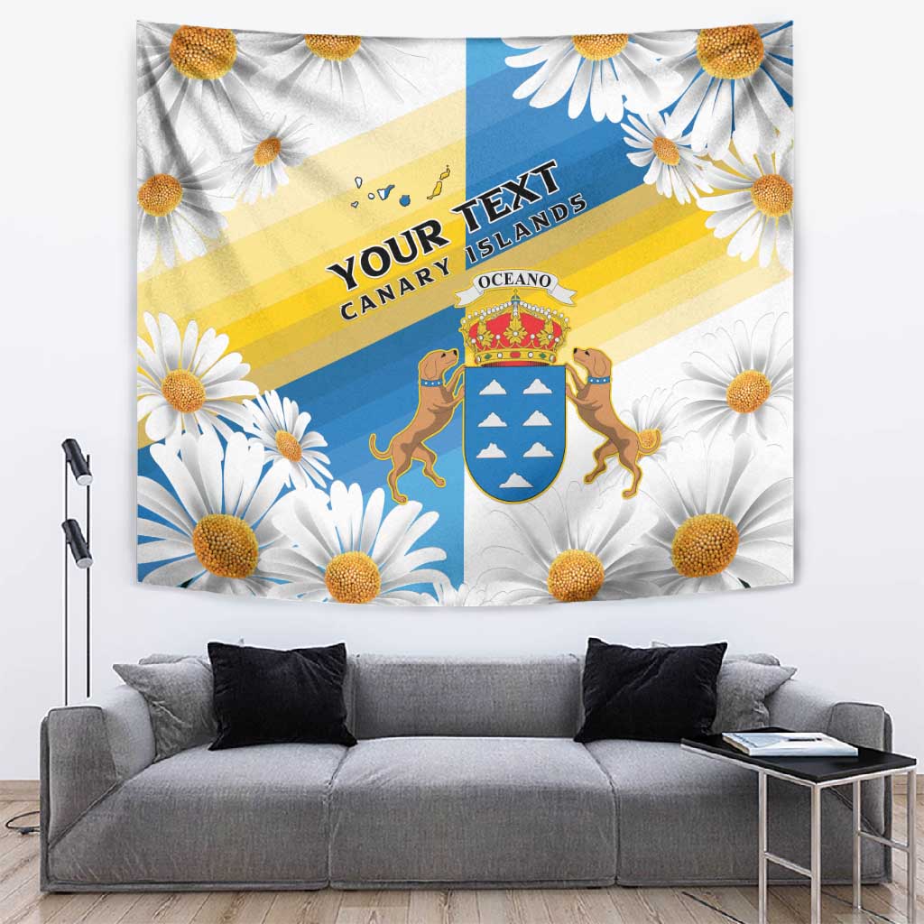 Personalized Canary Islands Tapestry Coat Of Arms Argyranthemum Frutescens LT15