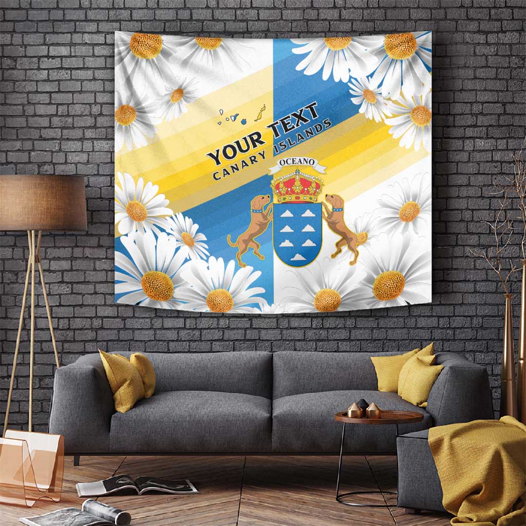Personalized Canary Islands Tapestry Coat Of Arms Argyranthemum Frutescens LT15
