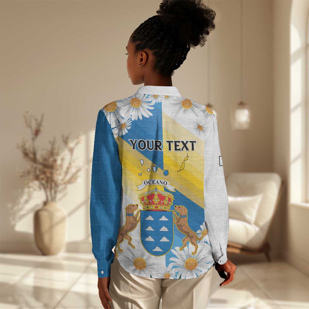 Personalized Canary Islands Women Casual Shirt Coat Of Arms Argyranthemum Frutescens LT15