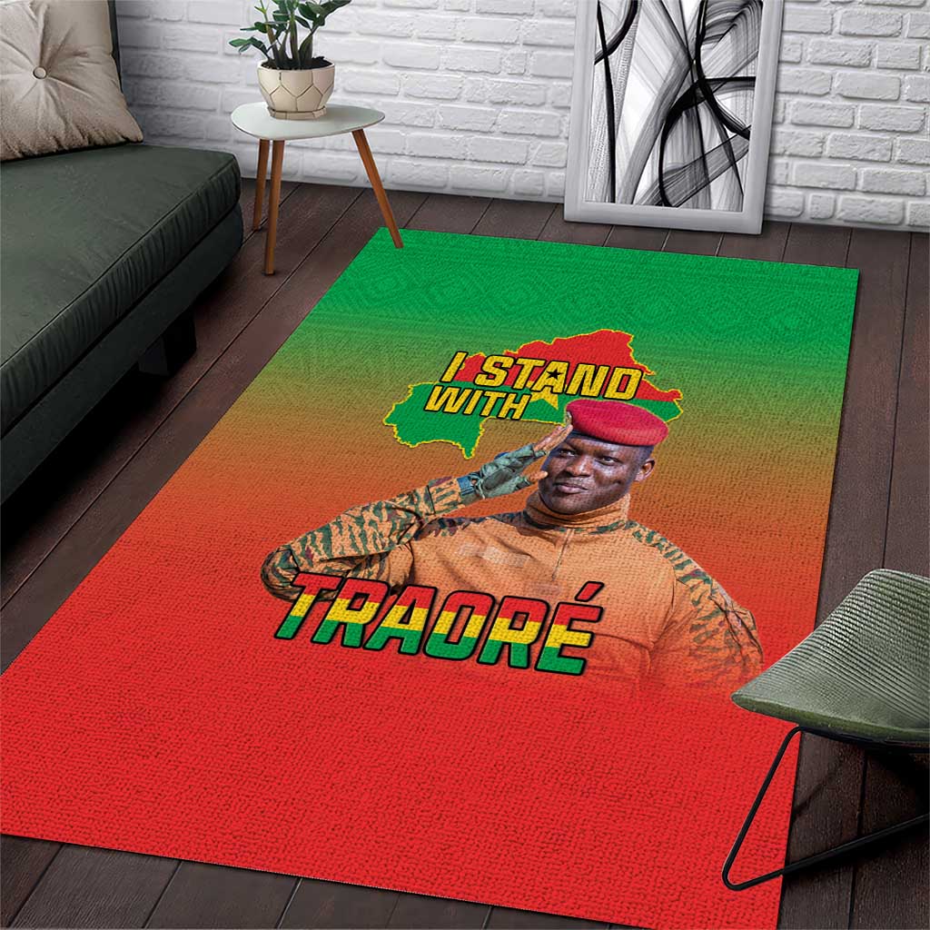 Burkina Faso I Stand With Traore Area Rug African Pattern LT15