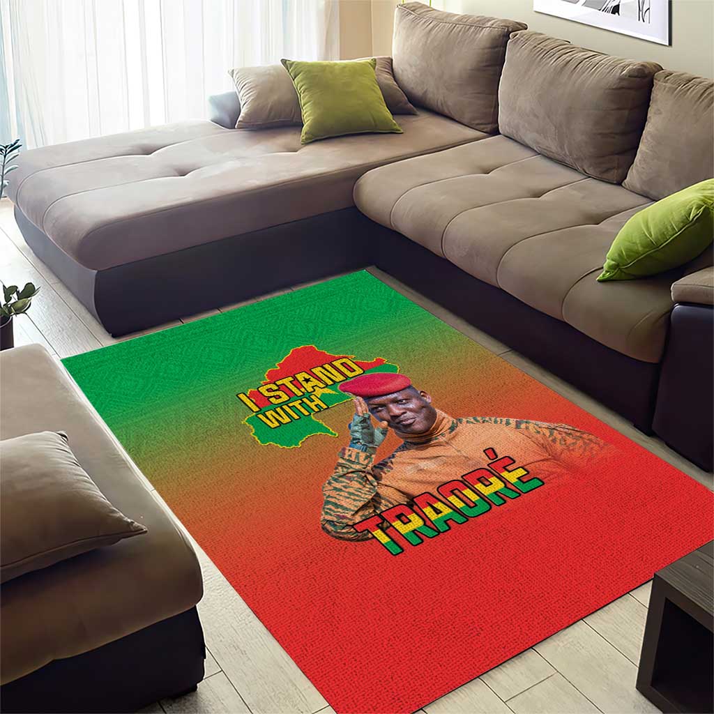 Burkina Faso I Stand With Traore Area Rug African Pattern LT15