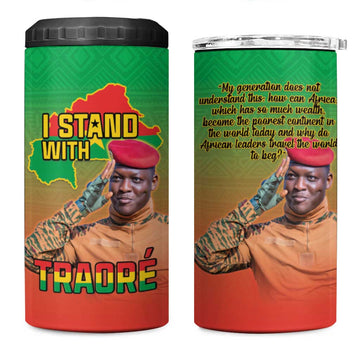 Burkina Faso I Stand With Traore 4 in 1 Can Cooler Tumbler African Pattern LT15