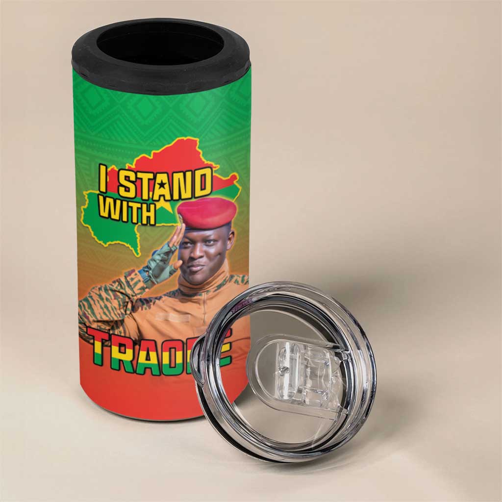 Burkina Faso I Stand With Traore 4 in 1 Can Cooler Tumbler African Pattern LT15