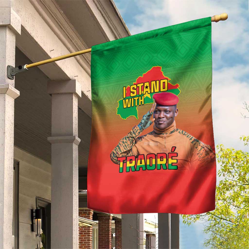 Burkina Faso I Stand With Traore Garden Flag African Pattern LT15