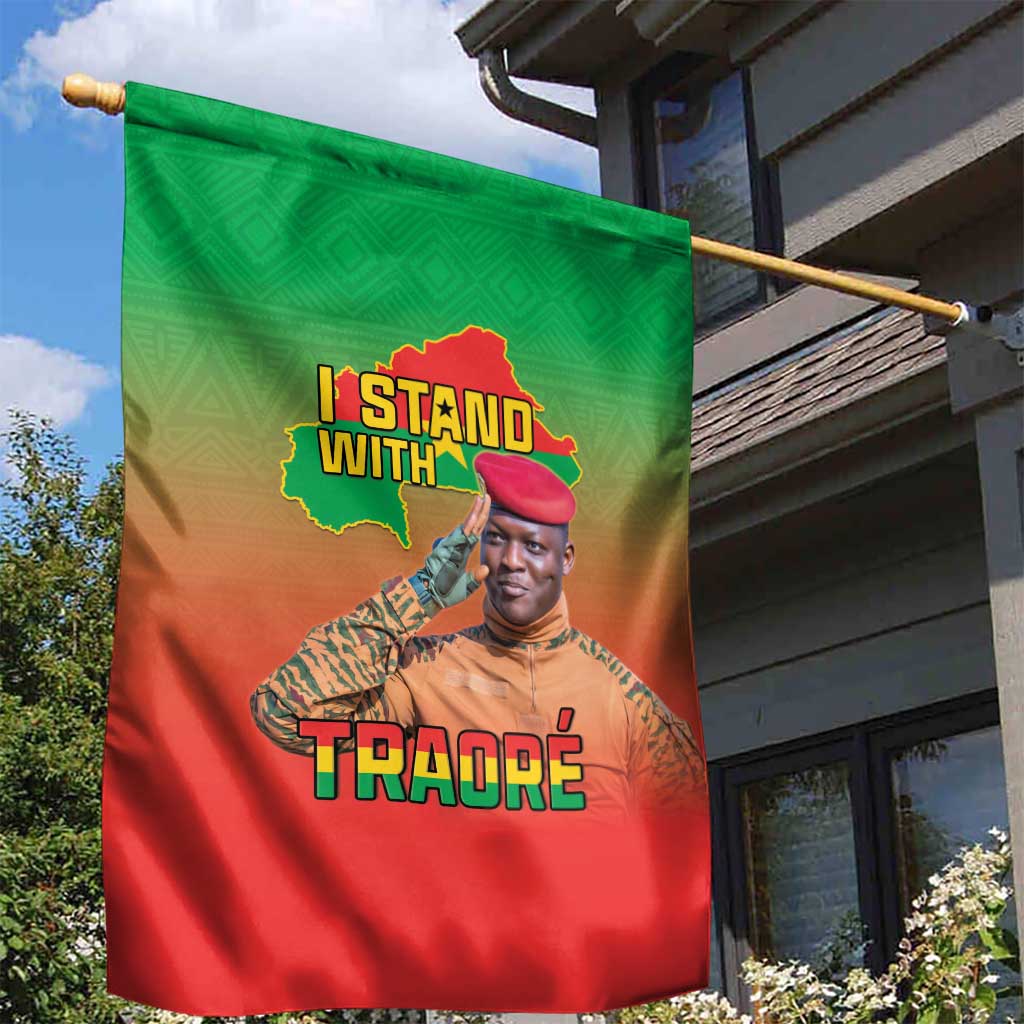 Burkina Faso I Stand With Traore Garden Flag African Pattern LT15