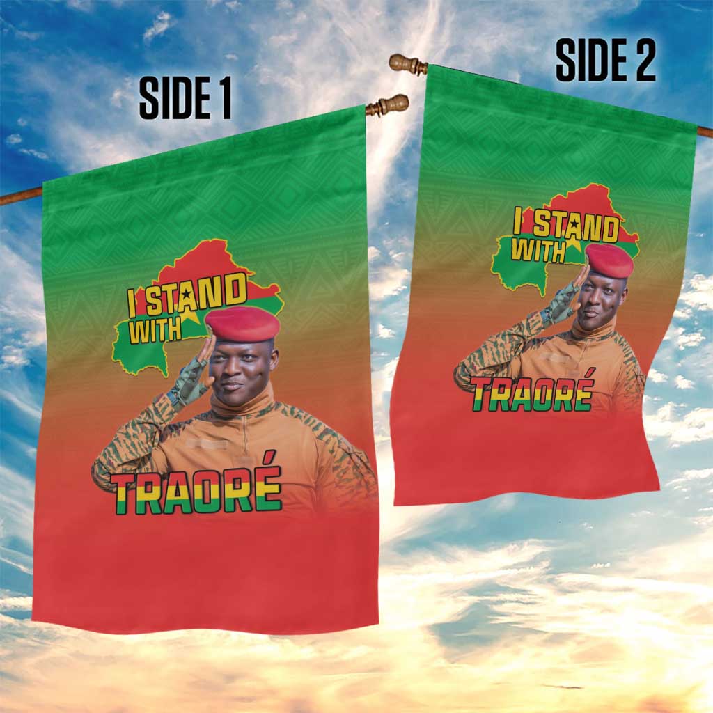 Burkina Faso I Stand With Traore Garden Flag African Pattern LT15