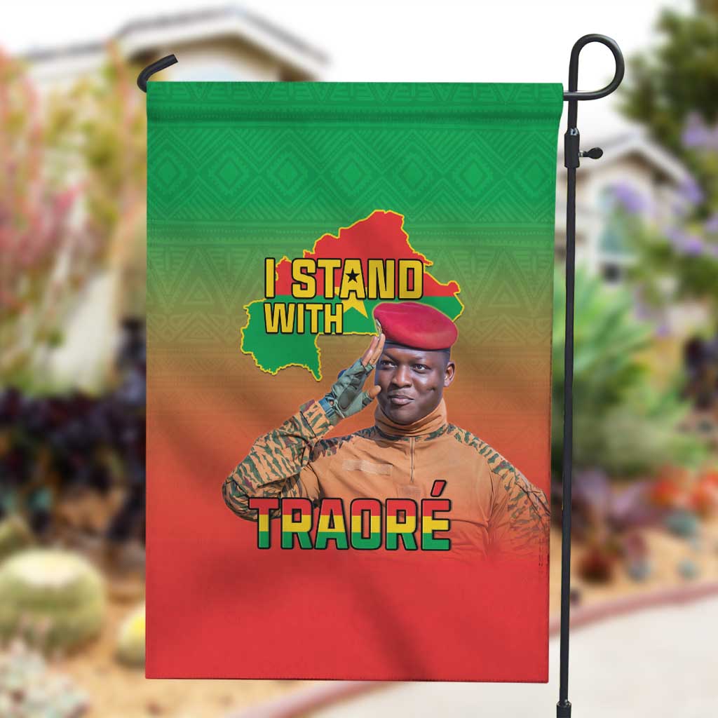 Burkina Faso I Stand With Traore Garden Flag African Pattern LT15