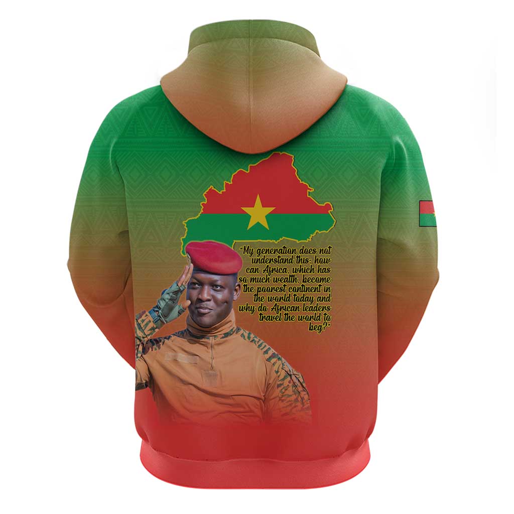 I Stand With Traore Hoodie Burkina Faso Flag Map - African Pattern LT15