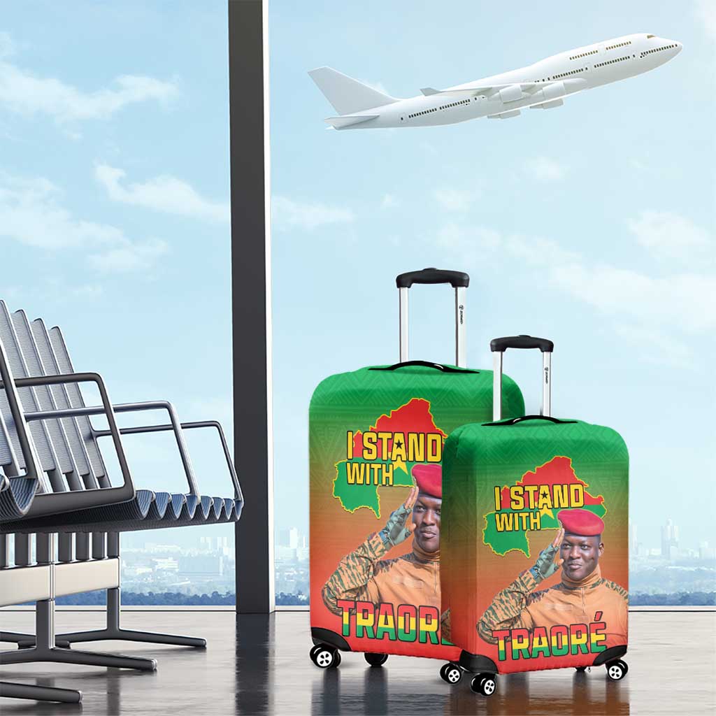 I Stand With Traore Luggage Cover Burkina Faso Flag Map - African Pattern LT15