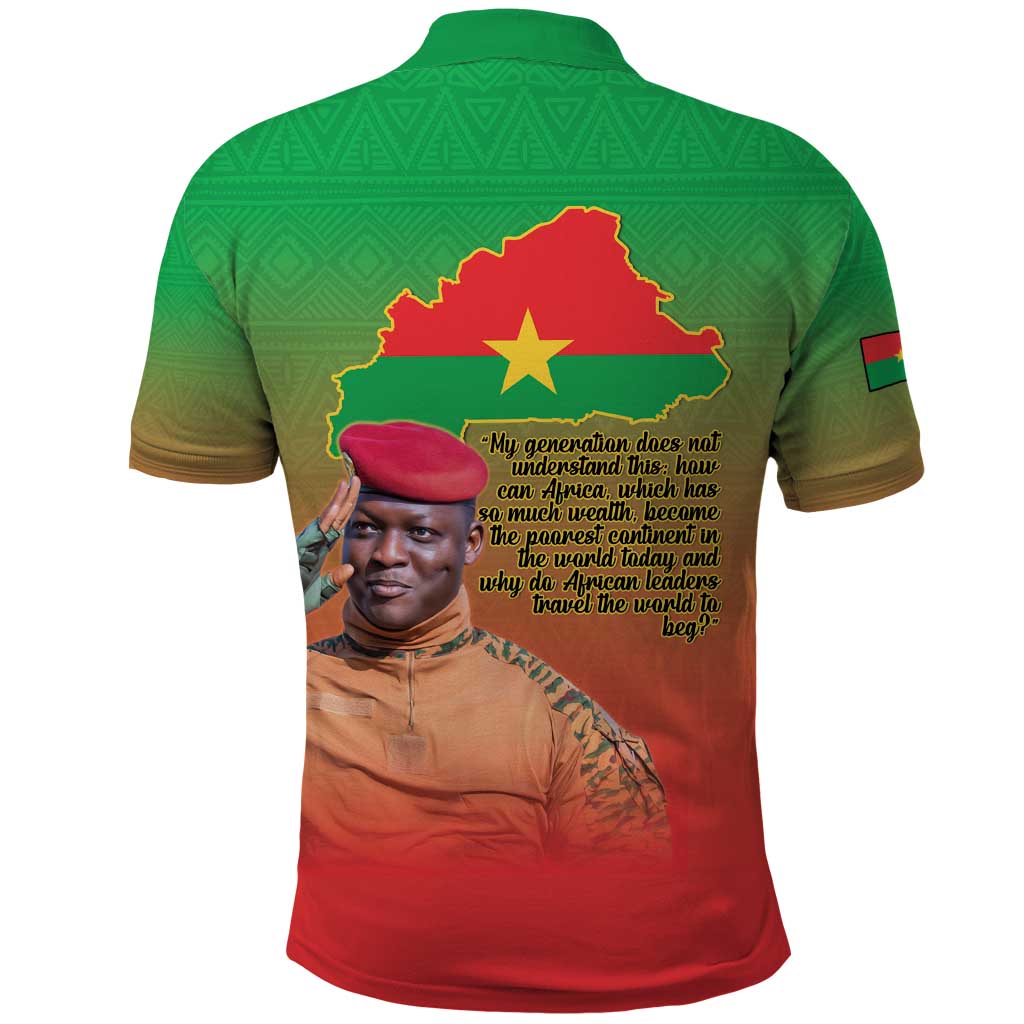 I Stand With Traore Polo Shirt Burkina Faso Flag Map - African Pattern LT15