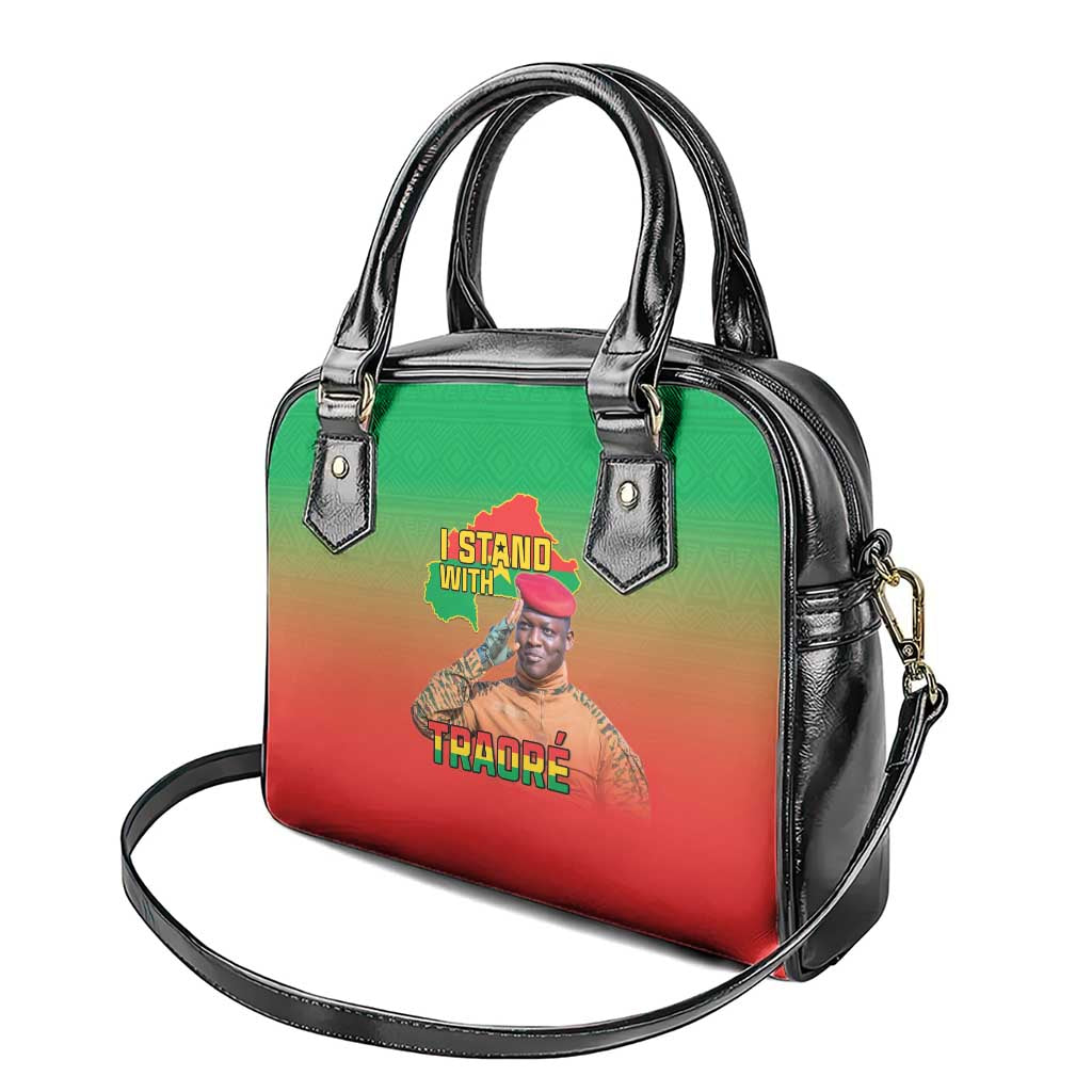 I Stand With Traore Shoulder Handbag Burkina Faso Flag Map - African Pattern LT15