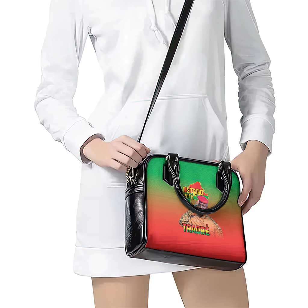I Stand With Traore Shoulder Handbag Burkina Faso Flag Map - African Pattern LT15
