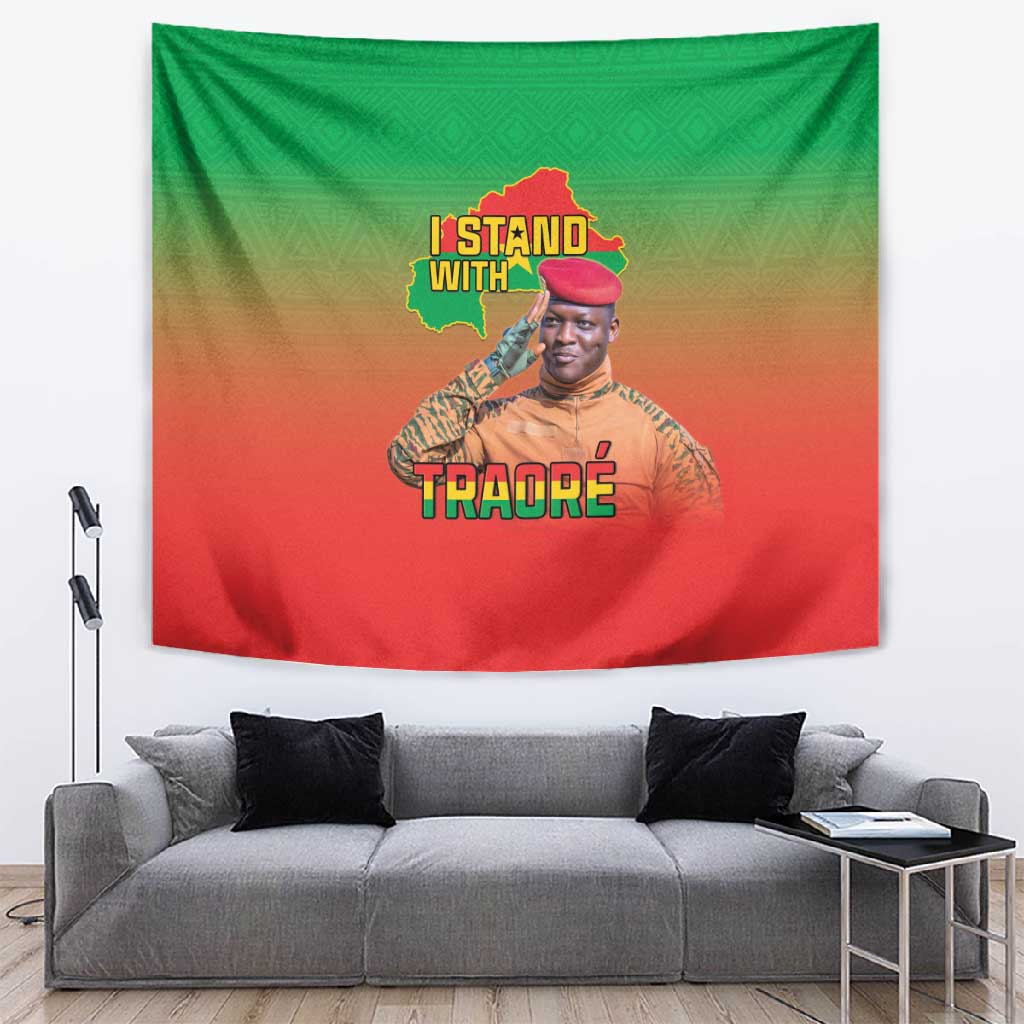 Burkina Faso I Stand With Traore Tapestry African Pattern LT15