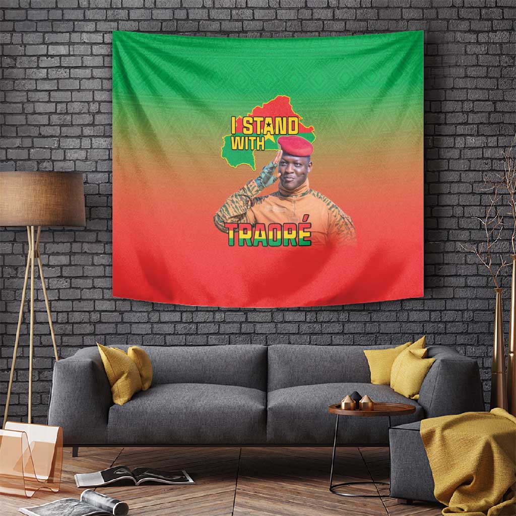 Burkina Faso I Stand With Traore Tapestry African Pattern LT15