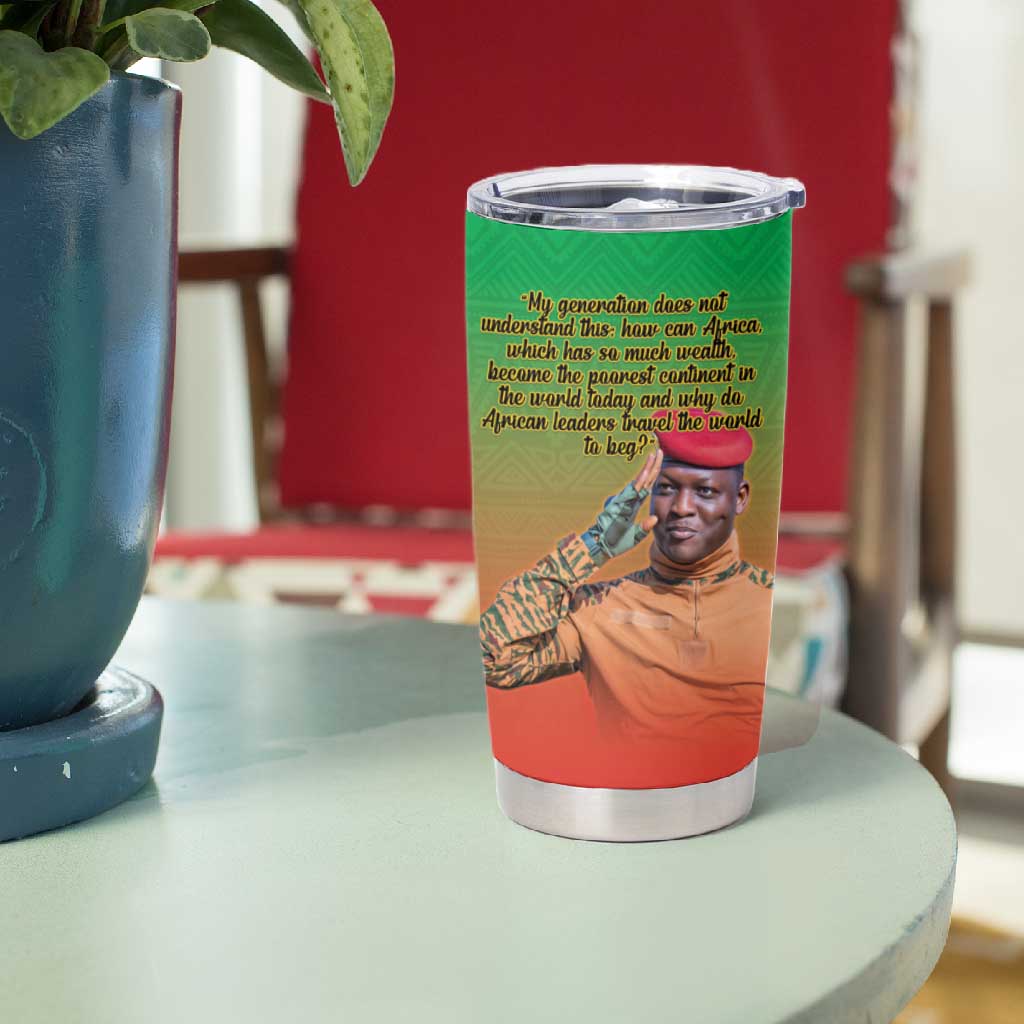 Burkina Faso I Stand With Traore Tumbler Cup African Pattern LT15