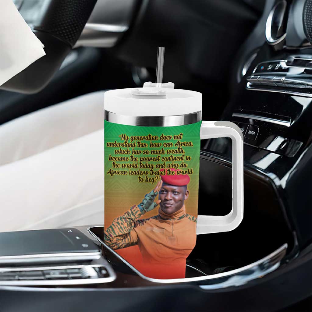 Burkina Faso I Stand With Traore Tumbler With Handle African Pattern LT15