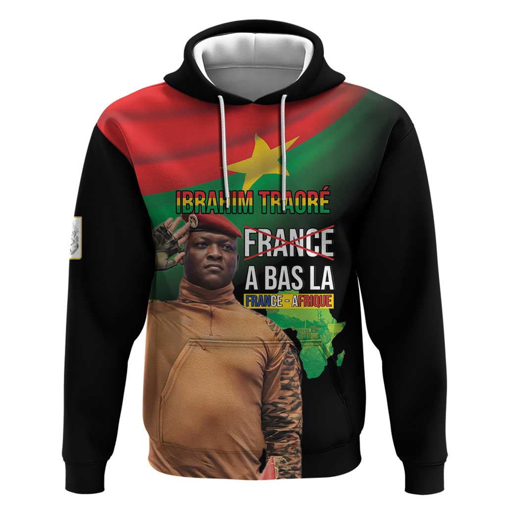 Traore Burkina Faso Hoodie A Bas La France - Afrique LT15