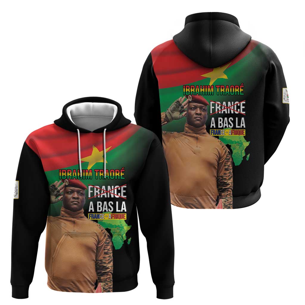 Traore Burkina Faso Hoodie A Bas La France - Afrique LT15
