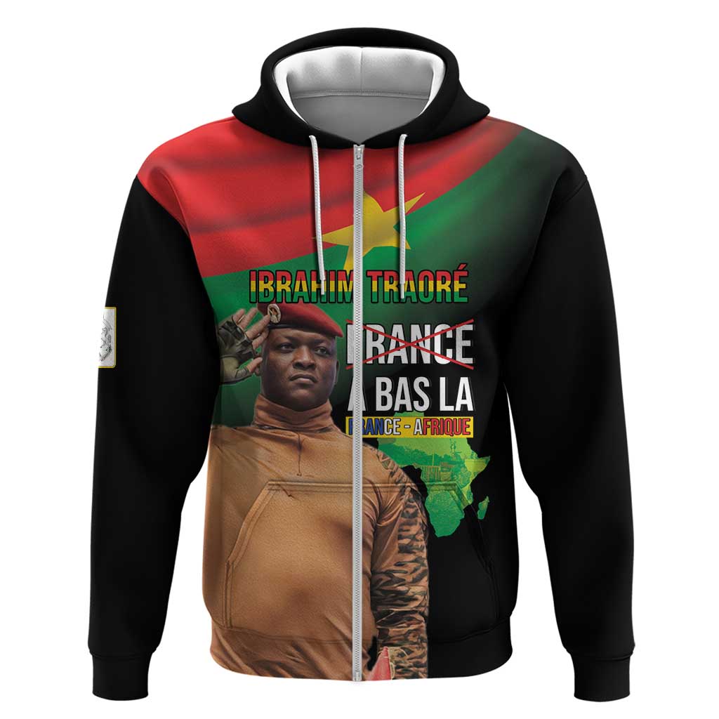 Traore Burkina Faso Hoodie A Bas La France - Afrique LT15