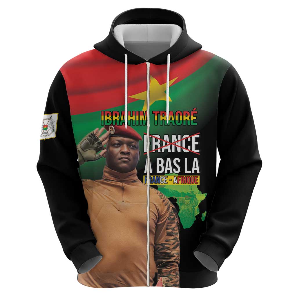 Traore Burkina Faso Hoodie A Bas La France - Afrique LT15