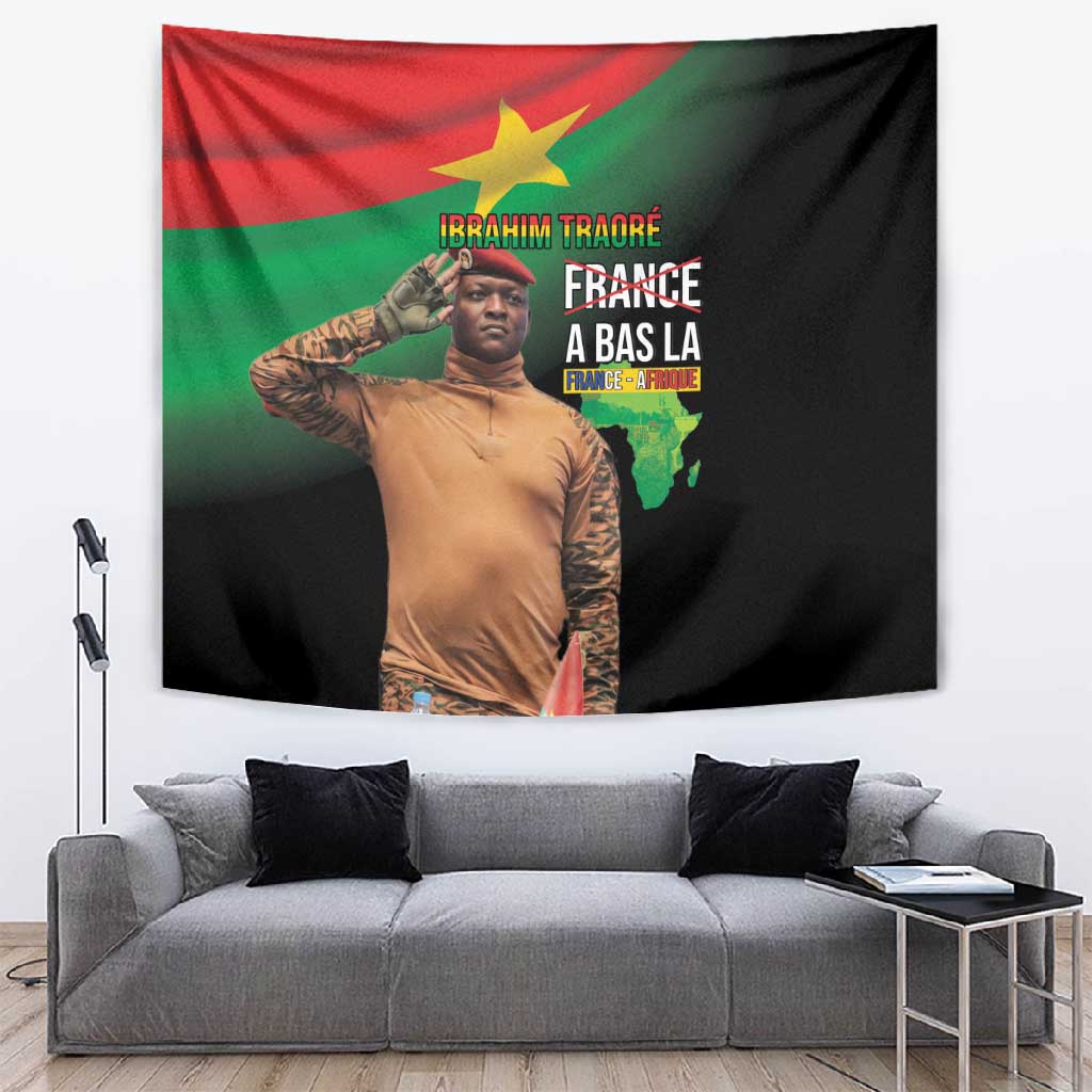 Traore Burkina Faso A Bas La Francafrique Tapestry LT15