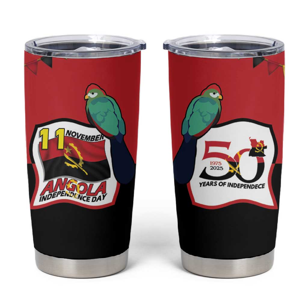 Happy Angola Independence Day Tumbler Cup With Red-crested Turaco LT15