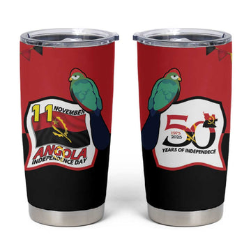 Happy Angola Independence Day Tumbler Cup With Red-crested Turaco LT15